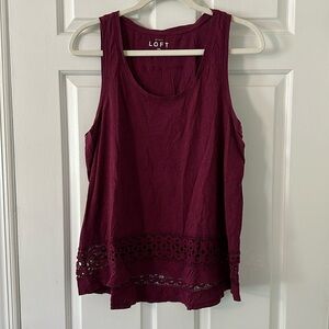 Loft burgundy swing tank top